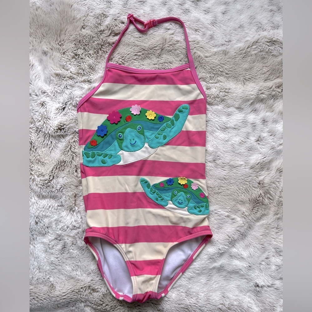 Mini Boden appliqué halter bathing suit!
